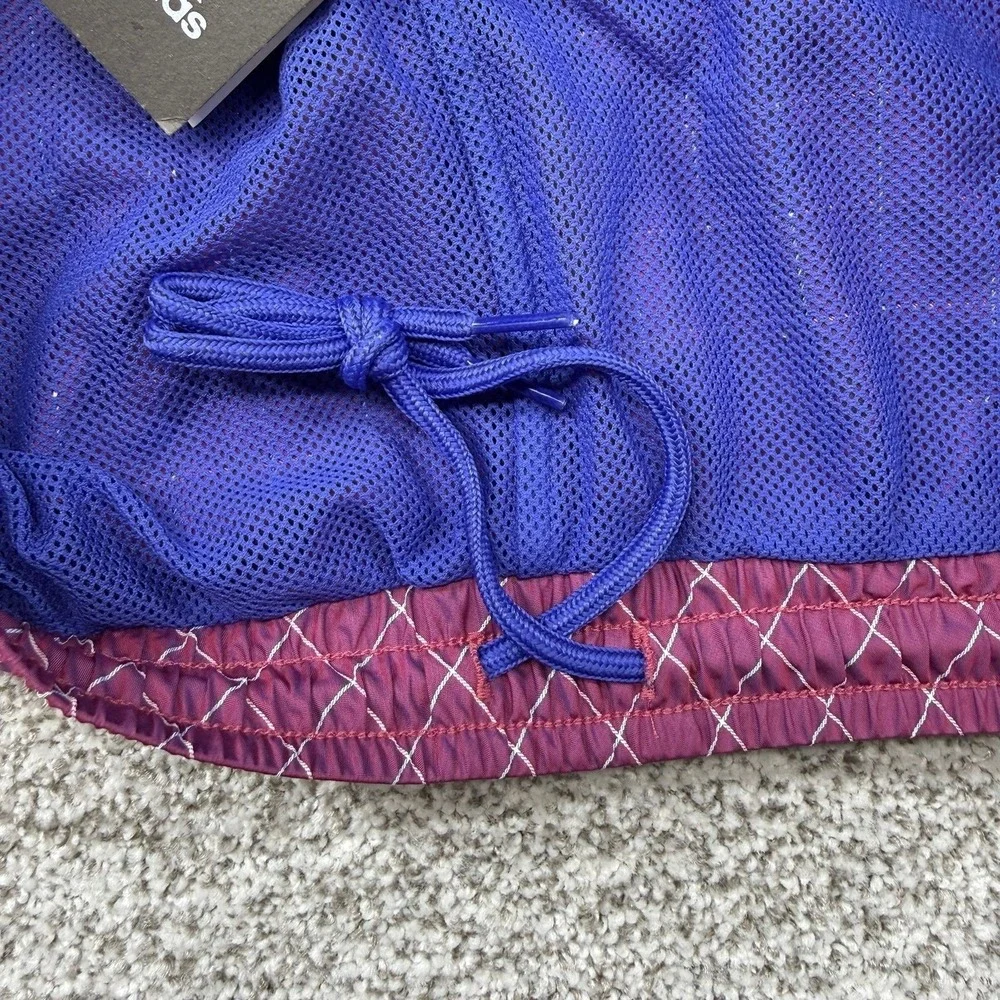 NWT Women's Adidas Prime Blue Purple Plaid Ripstop Athletic Sports Short Size XL